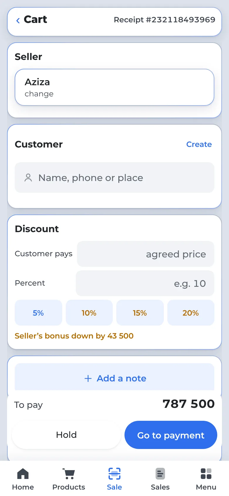 Cart — the discount cut the bonus — on a phone